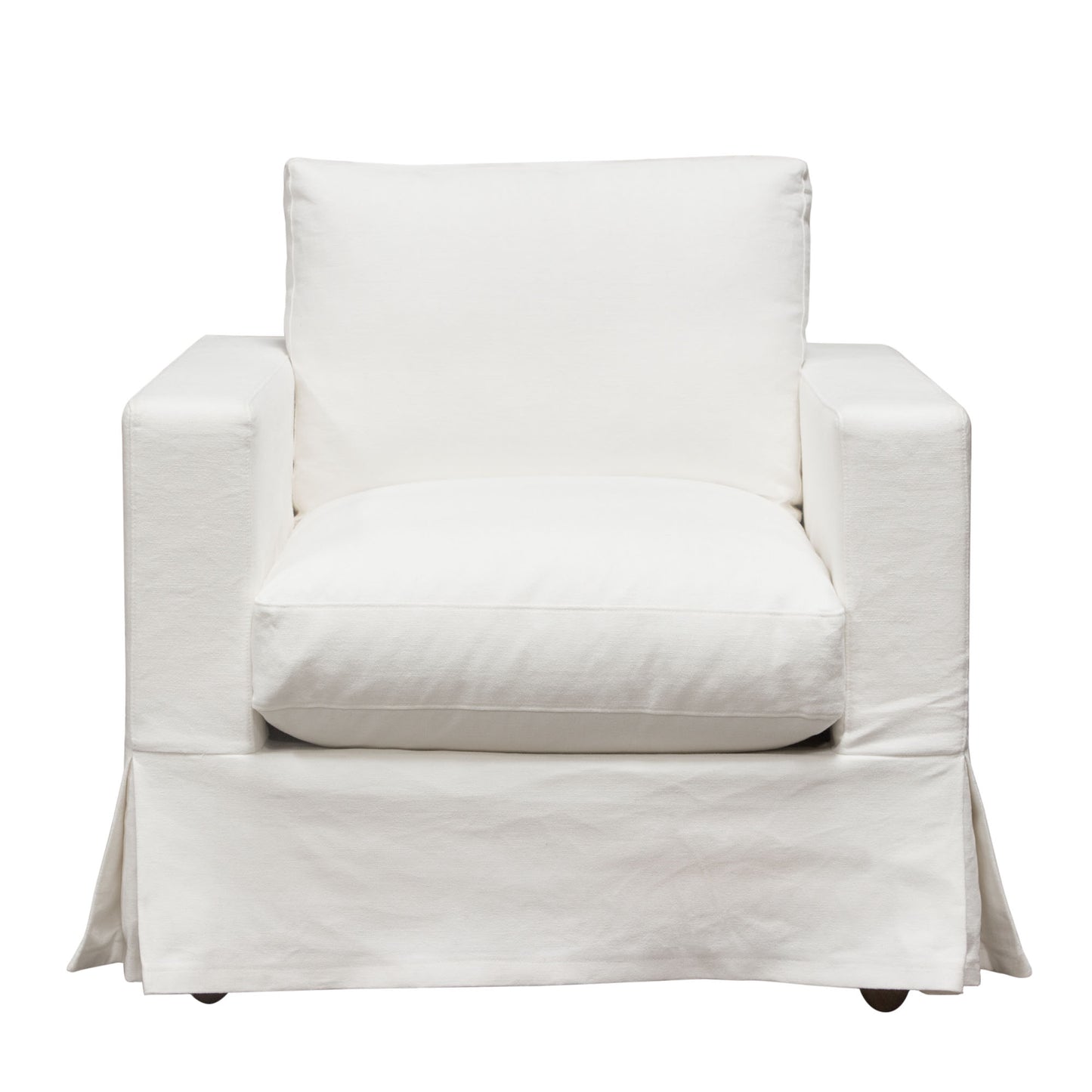 Diamond Sofa Savannah Slip-Cover Chair in Sand | White Natural Linen