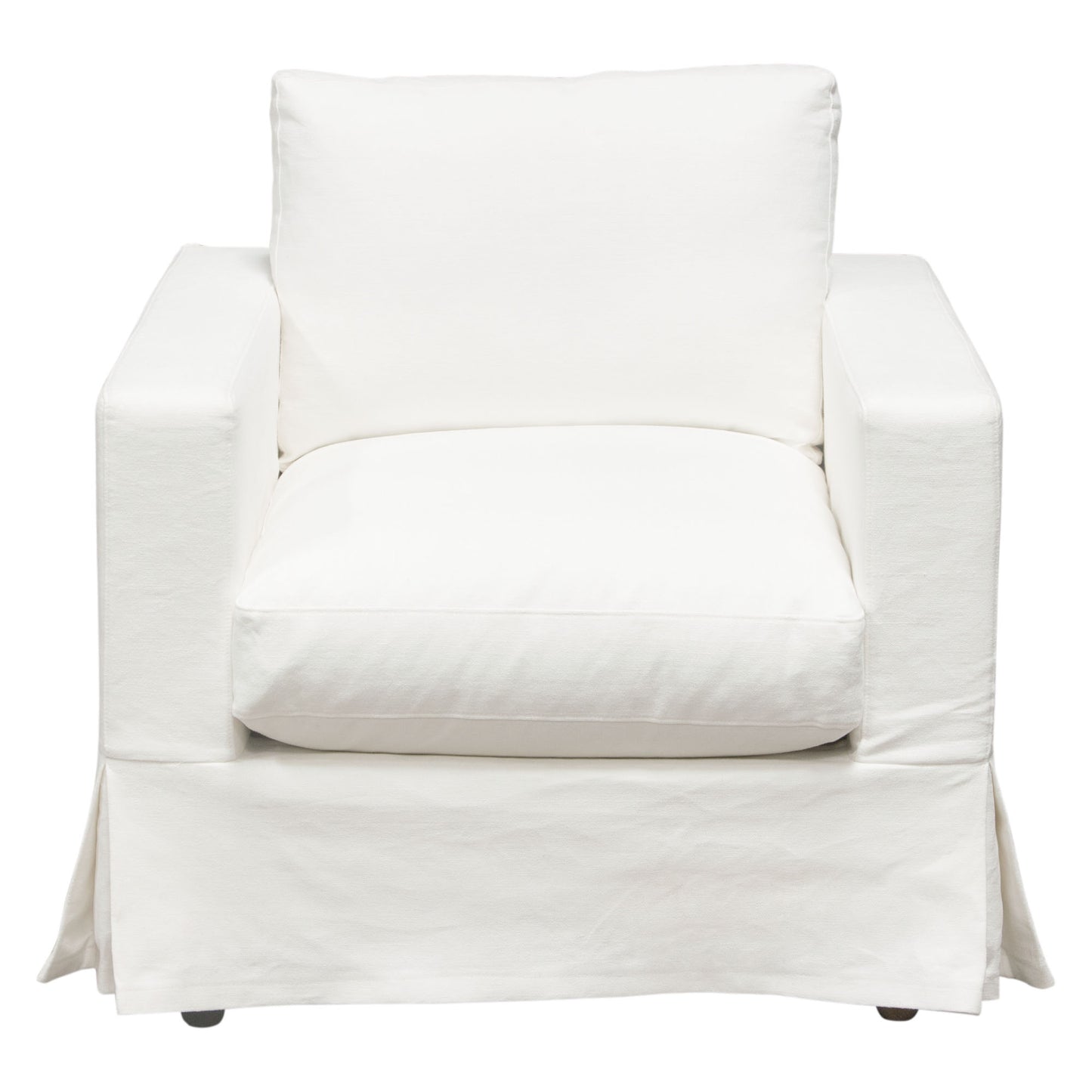 Diamond Sofa Savannah Slip-Cover Chair in Sand | White Natural Linen