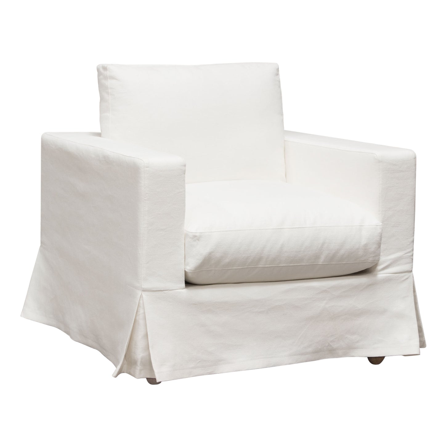 Diamond Sofa Savannah Slip-Cover Chair in Sand | White Natural Linen