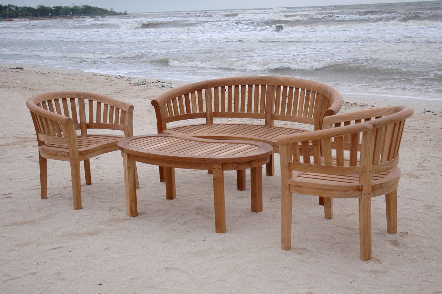 Anderson Teak Curve 4-Pieces Conversation Set Set-5