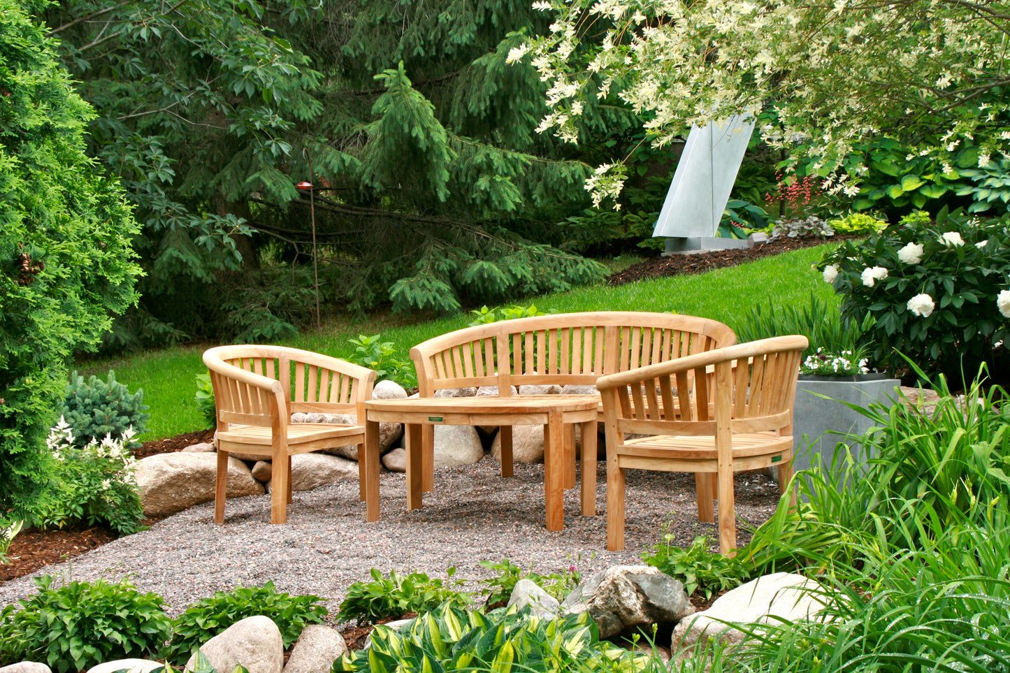 Anderson Teak Curve 4-Pieces Conversation Set Set-5