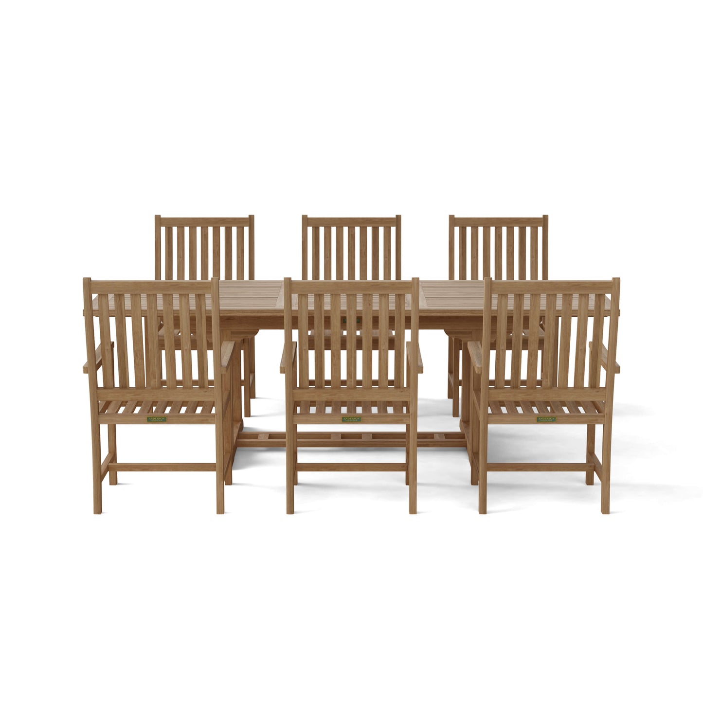 Anderson Teak Bahama Wilshire Armchair 7-Pieces Extension Dining Set Set-112B