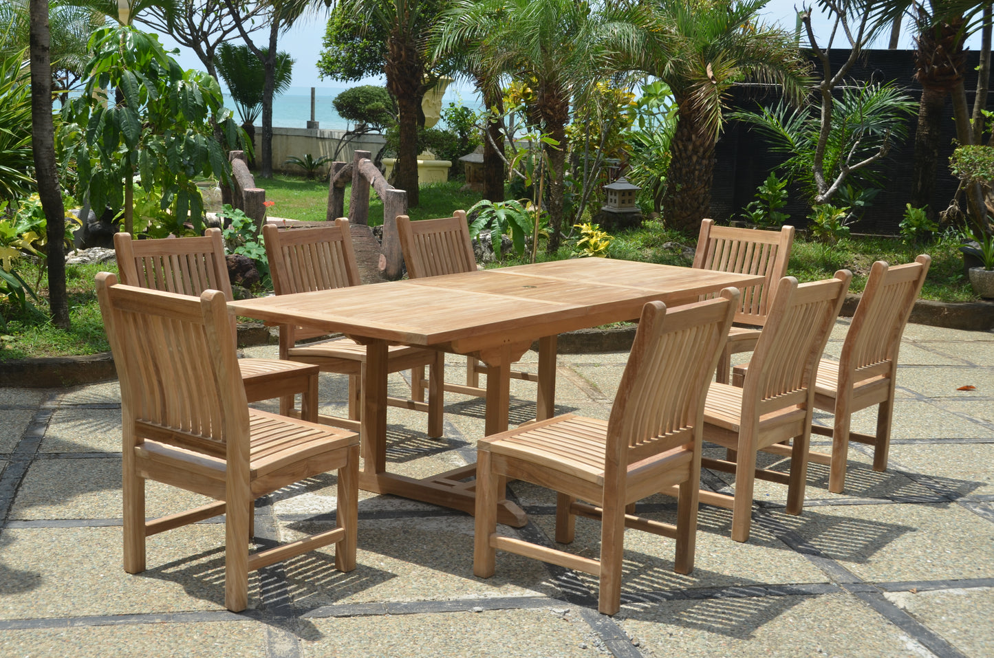 Anderson Teak Bahama Sahara 9-Pieces 8' Rectangular Dining Set Set-81