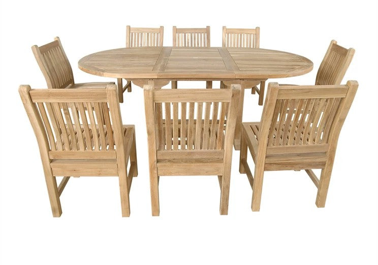 Anderson Teak Bahama Sahara 9-Pieces 87" Oval Dining Set Set-85