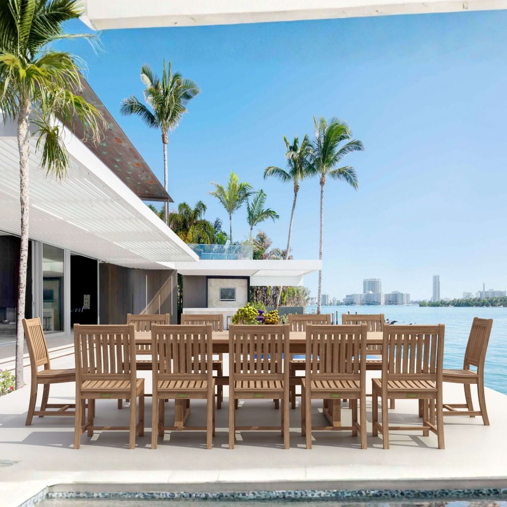 Anderson Teak Sahara Rialto 13-Pieces Rectangular Dining Set Set-08