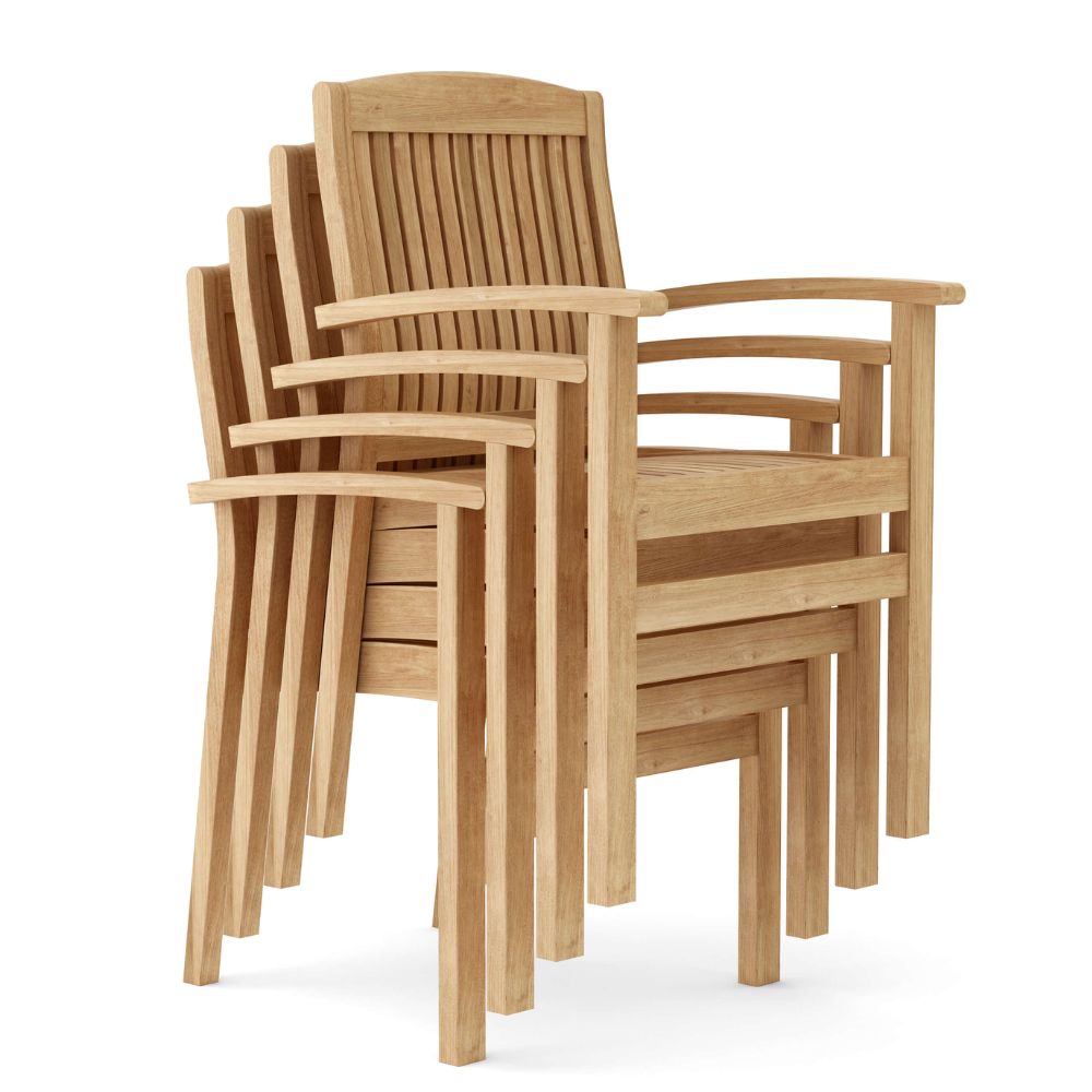 Anderson Teak Sahara Stackable 9-Pieces Oval Dining Set Set-75