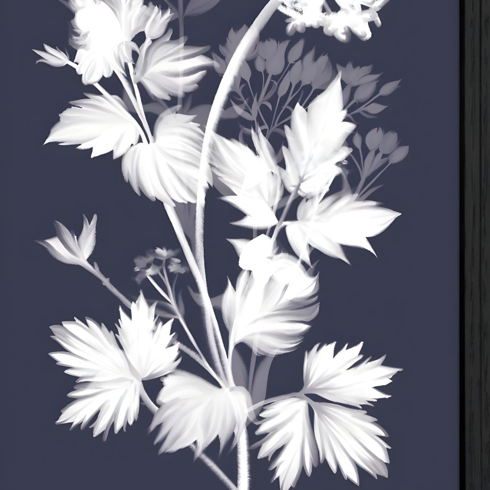 Set of Two Black Framed Tea Towers and Flowers Printed Wall Art