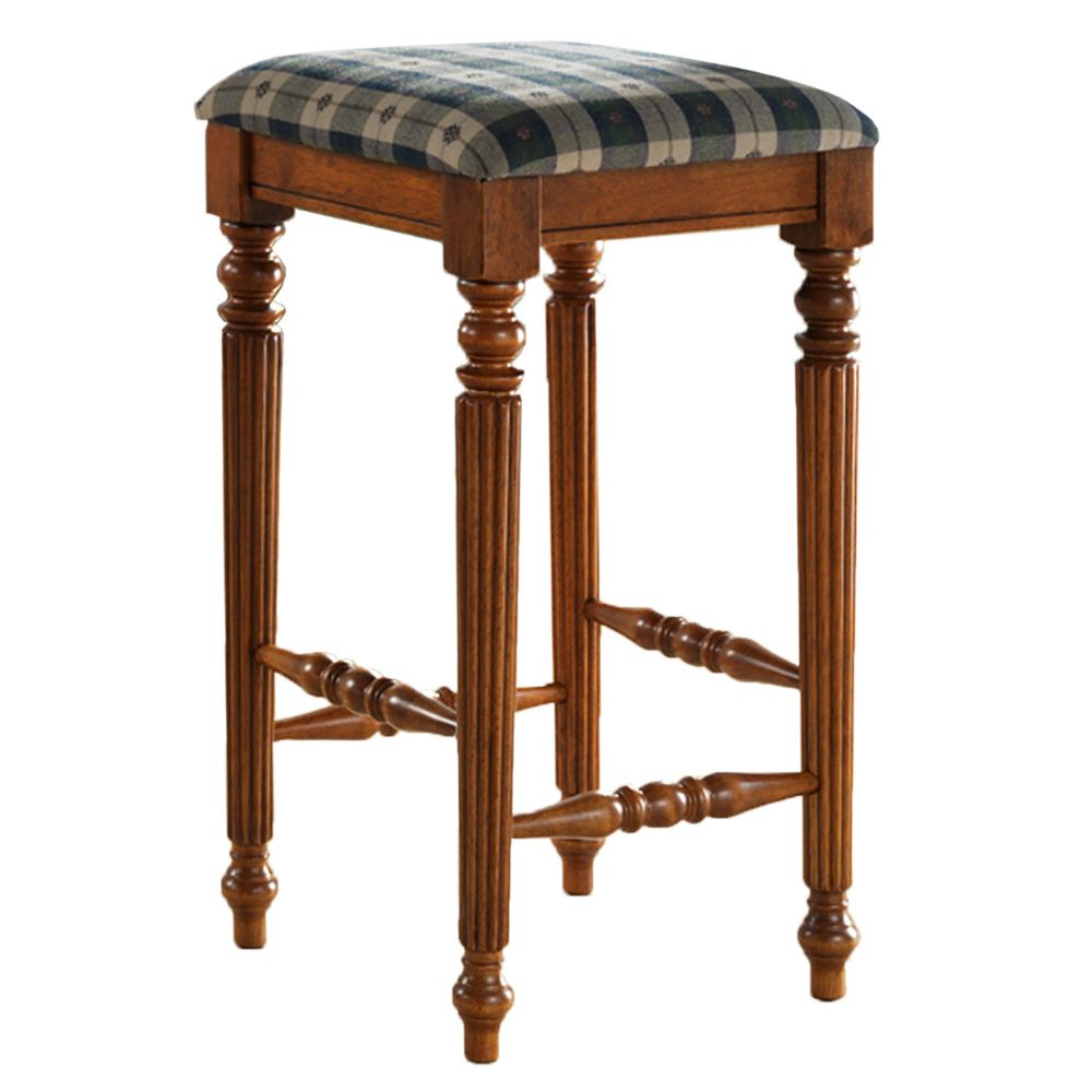 stool Set of 2 Solid Oak Upholstered Bar Stools, goldstardining.com
