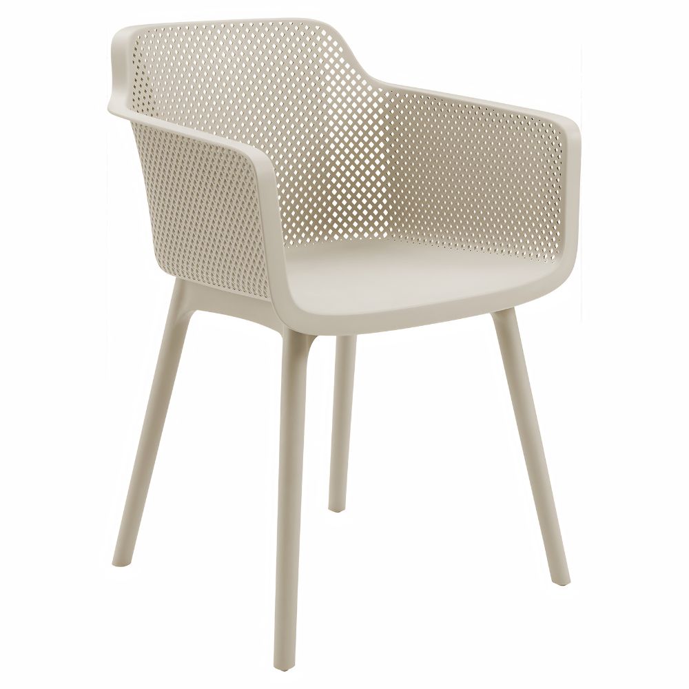 Weather Resistant Natural Taufe Color Outdoor Dining Chair, goldstardining.com