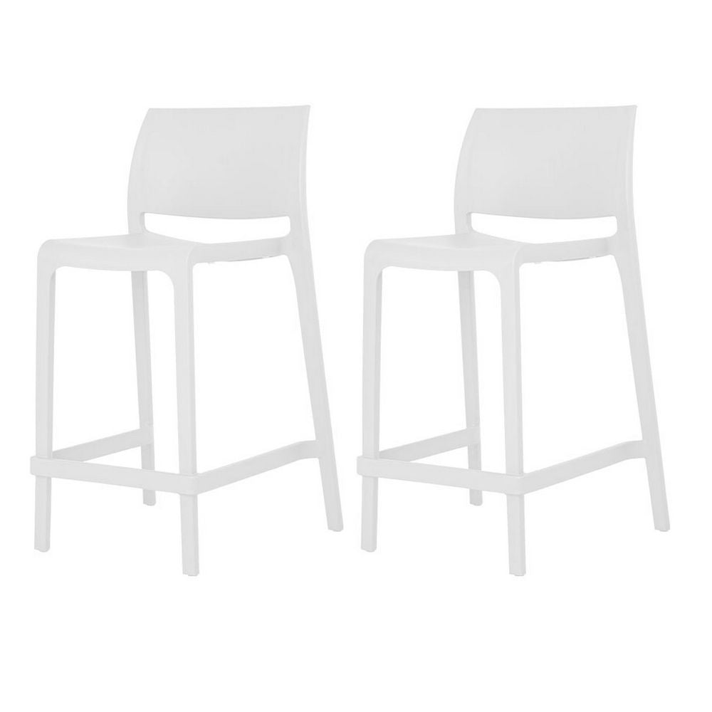 SetofTwo26_WhiteHeavyDutyPlasticLowBackOutdoorCounterHeightBarChairs-lifestyle-2chairsleft,goldstardining.com