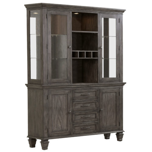 Sunset Trading Shades of Gray Lighted China Cabinet | Wine Storage DLU-EL-BH