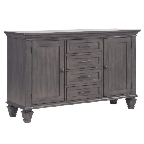 Sunset Trading Shades of Gray Buffet | 4 Drawers and 2 Storage Cabinets DLU-EL-B