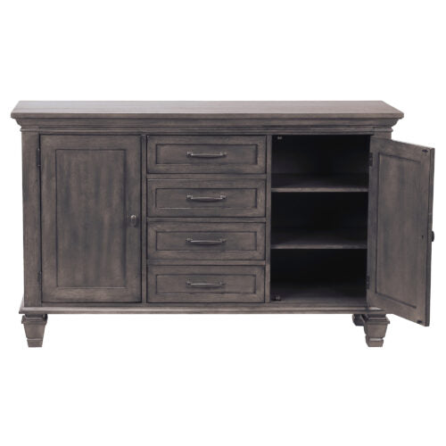 Sunset Trading Shades of Gray Buffet | 4 Drawers and 2 Storage Cabinets DLU-EL-B