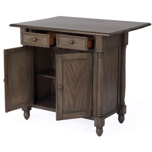 Sunset Trading Shades of Gray Drop Leaf Kitchen Island DLU-KI-4222-AG