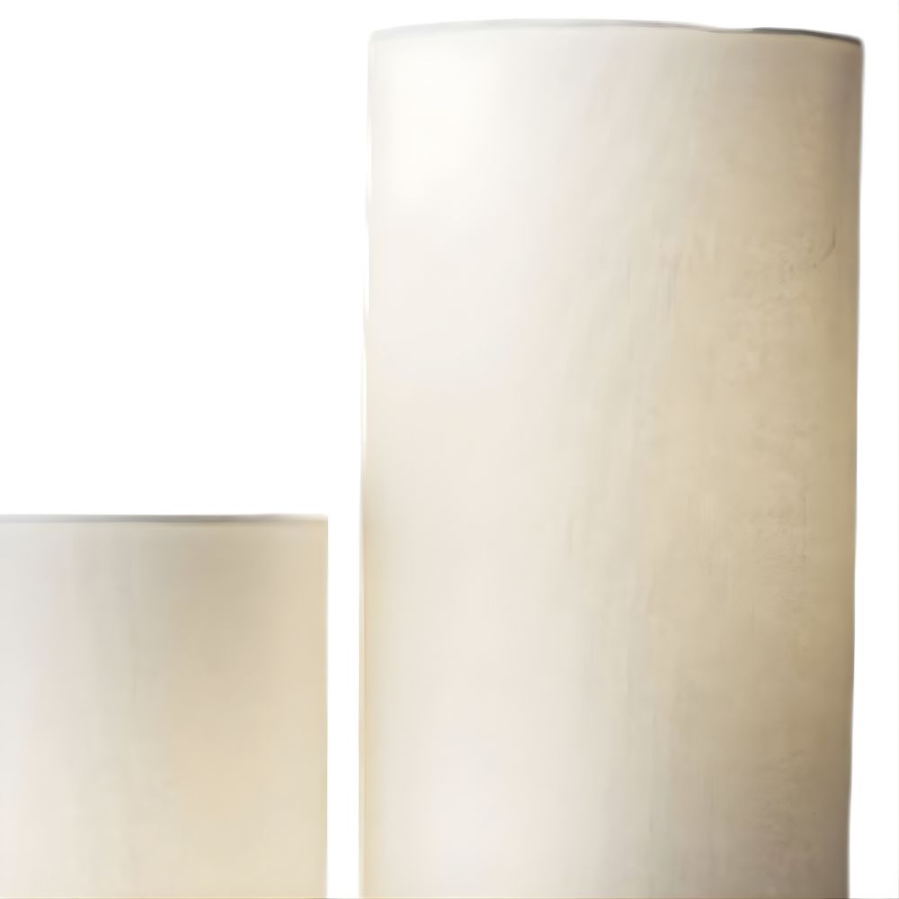 68" Silver Three Light Novelty Floor Lamp With White Linen Cylinder Shade