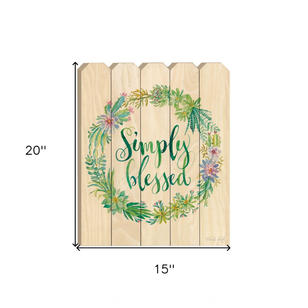 Simply Blessed Unframed Print Wall Art