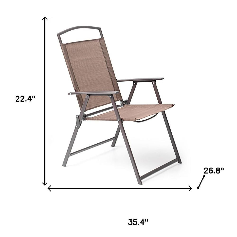 Six Piece Clear and Brown Square Glass Outdoor Dining Set with Four Chairs