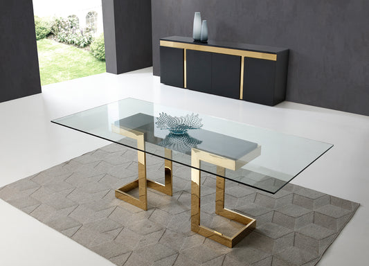 Whiteline Sumo Rectangle Dining Table DT1658-BLK - GOLD STAR Dining