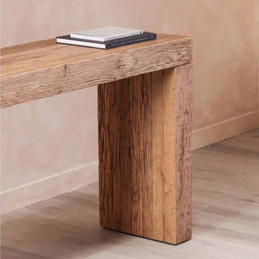 Evander Console Table Rustic Brown