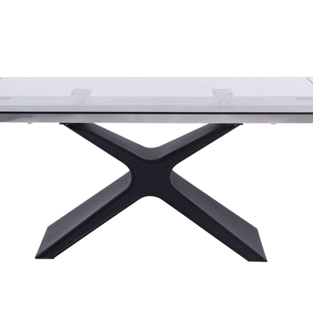 base West Tempered Glass Top Extendable Dining Table, goldstardining.com