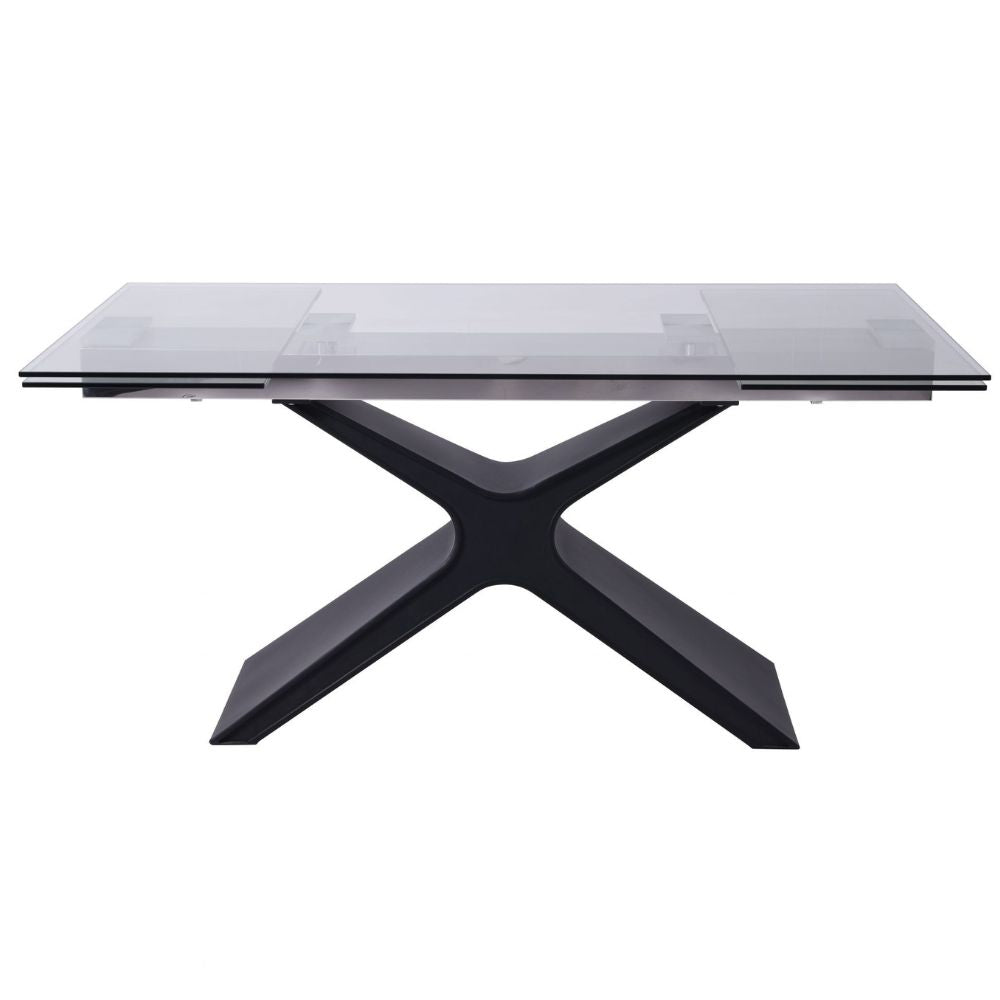 West Tempered Glass Top Extendable Dining Table, goldstardining.com