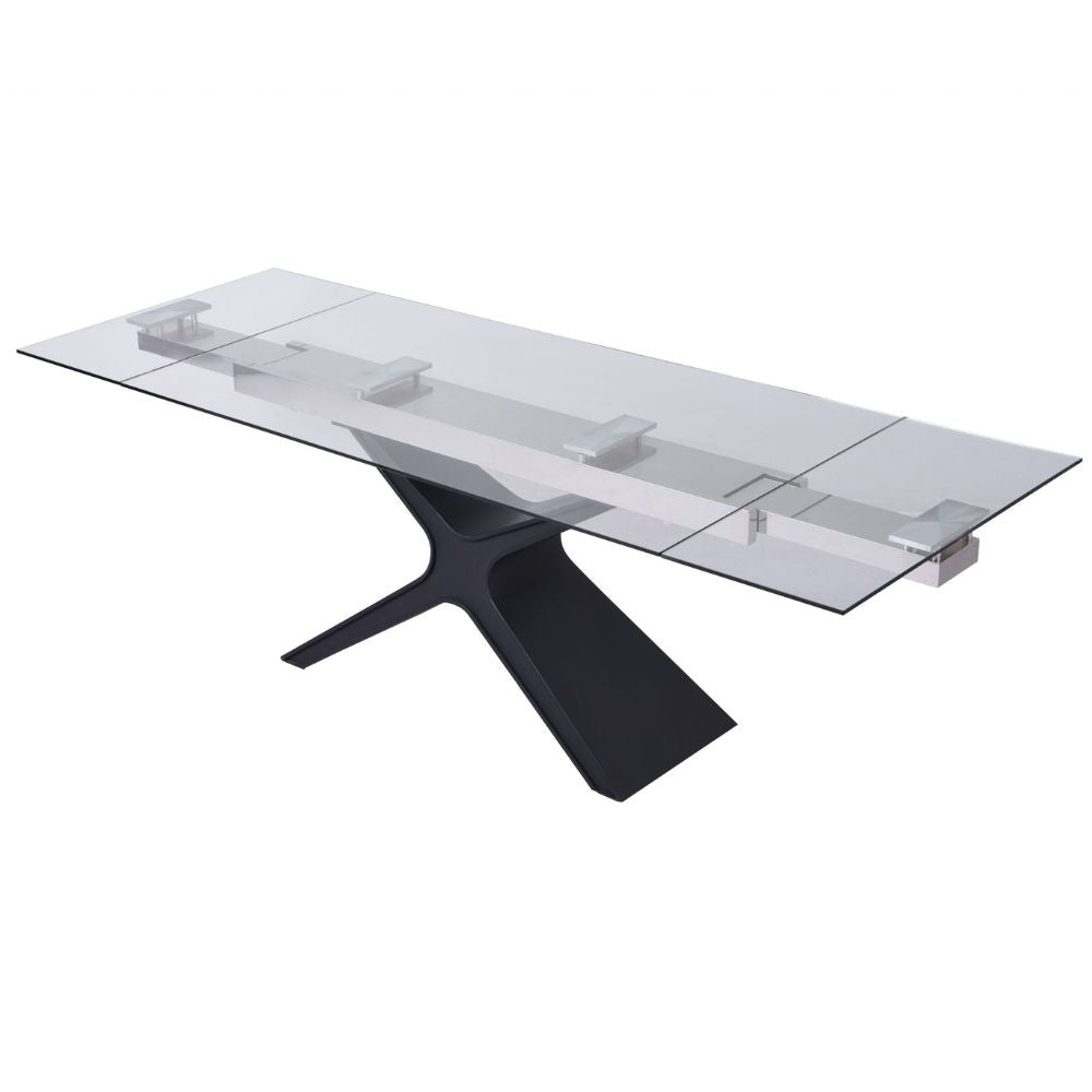 West Tempered Glass Top Extendable Dining Table, goldstardining.com
