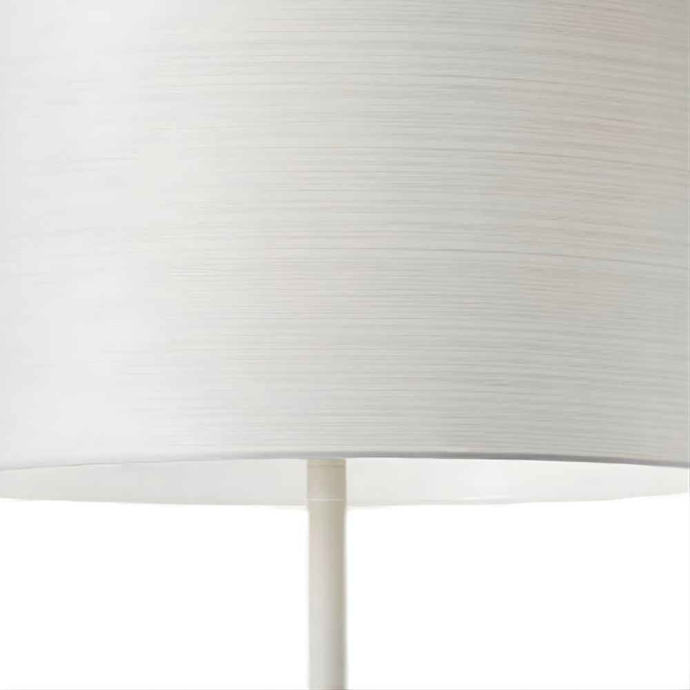 60" White Floor Lamp With White Fabric Drum Shade