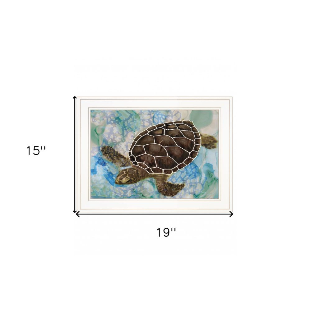 White Framed Sea Turtles Collage II 1 Print Wall Art