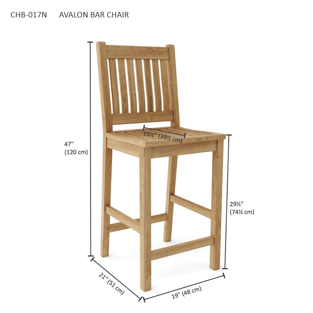 dimension chair Windsor Avalon 9-Pieces Square Bar Set Set-121, goldstardining.com