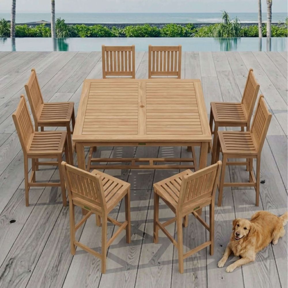Windsor Avalon 9-Pieces Square Bar Set Set-121, goldstardining.com