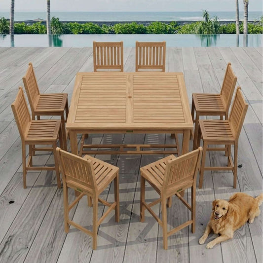Windsor Avalon 9-Pieces Square Bar Set Set-121, goldstardining.com