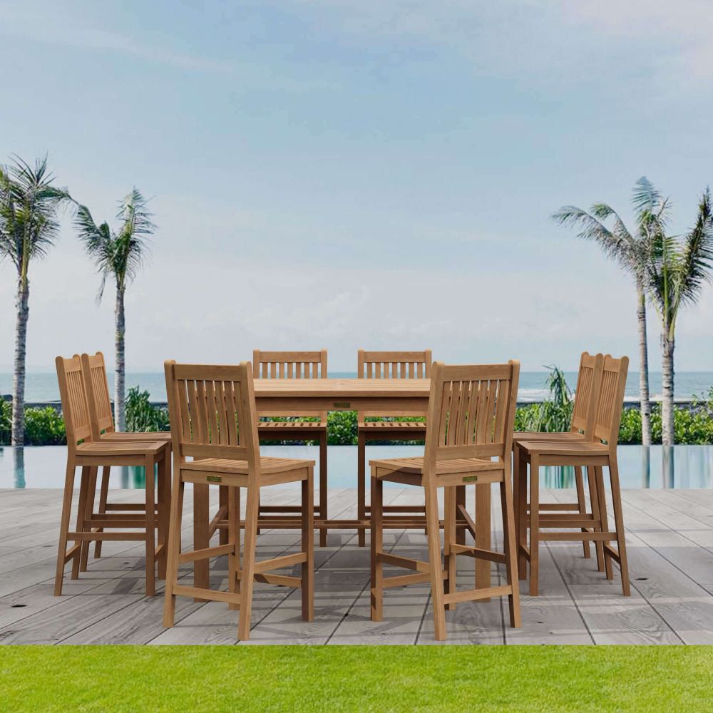 lifestyle 2 Windsor Avalon 9-Pieces Square Bar Set Set-121, goldstardining.com