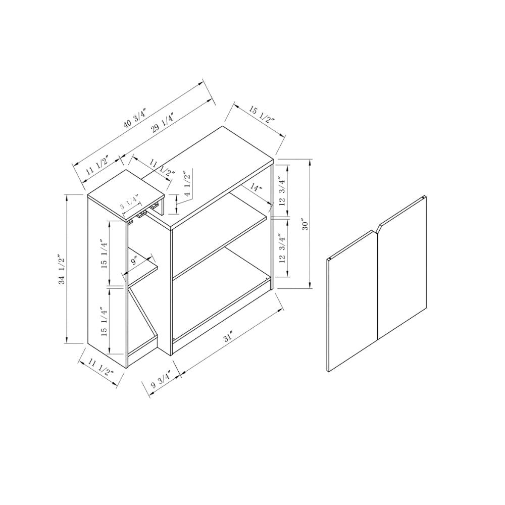 Two-Door Three Shelves White Wine Cabinet