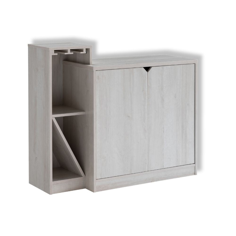 Two-Door Three Shelves White Wine Cabinet