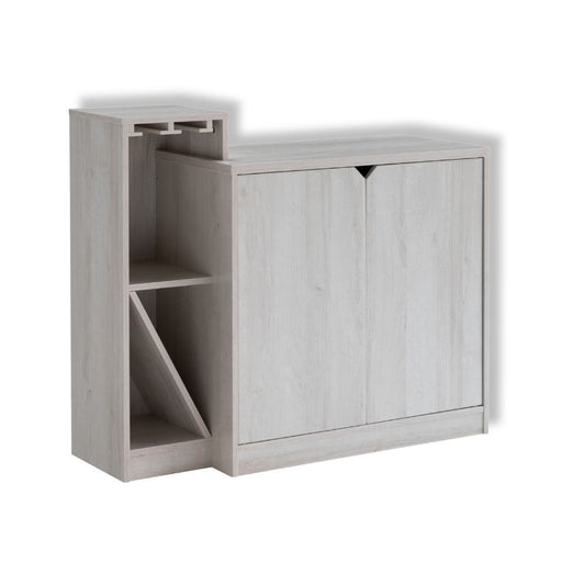 Two-Door Three Shelves White Wine Cabinet