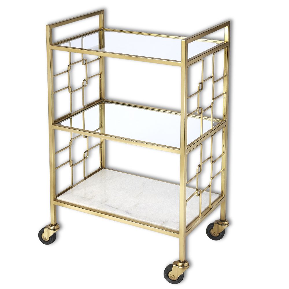 Butler Specialty Company Arcadia Polished Bar Cart, Gold 5347402