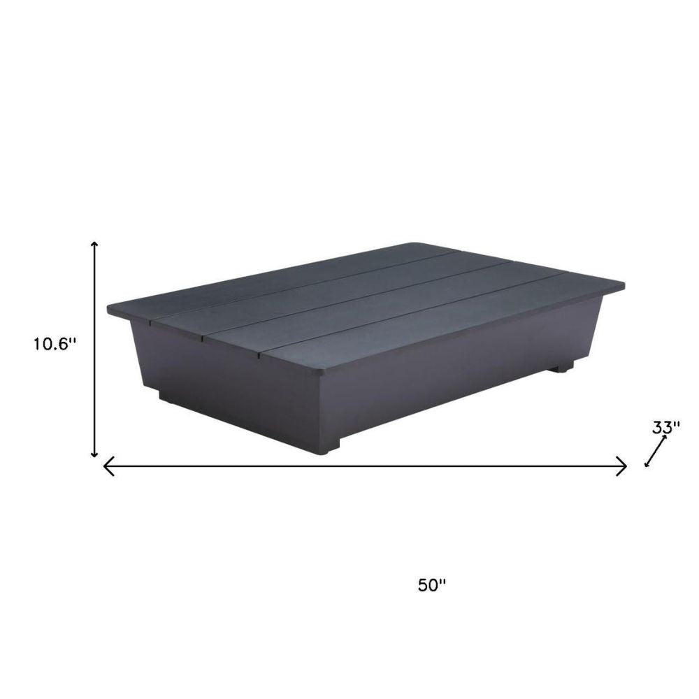 50" Black Aluminum Outdoor Coffee Table