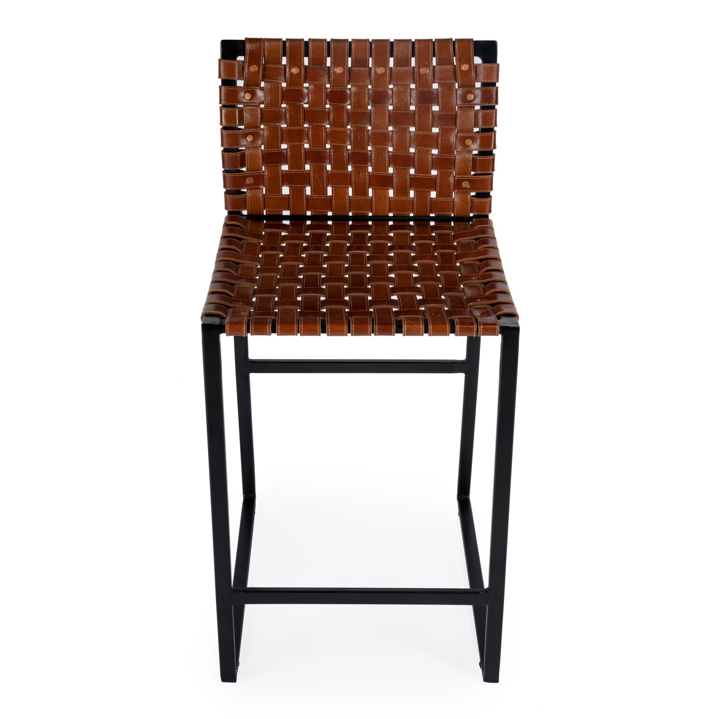 Butler Specialty Company Urban Woven Leather 25" Counter Stool, Medium Brown 5446344