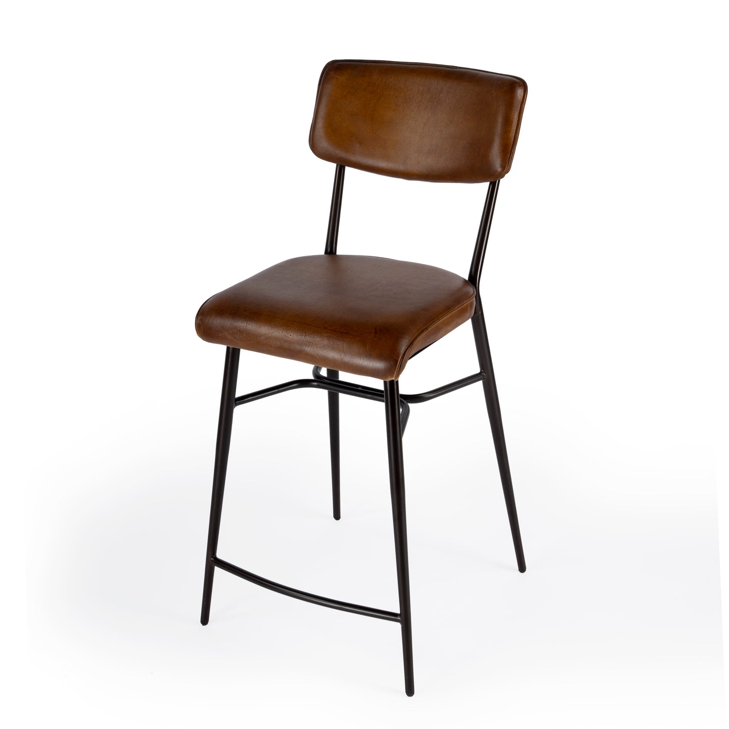 Butler Specialty Company Odessa Square Leather 26.5" Counter Stool, Medium Brown 5613344