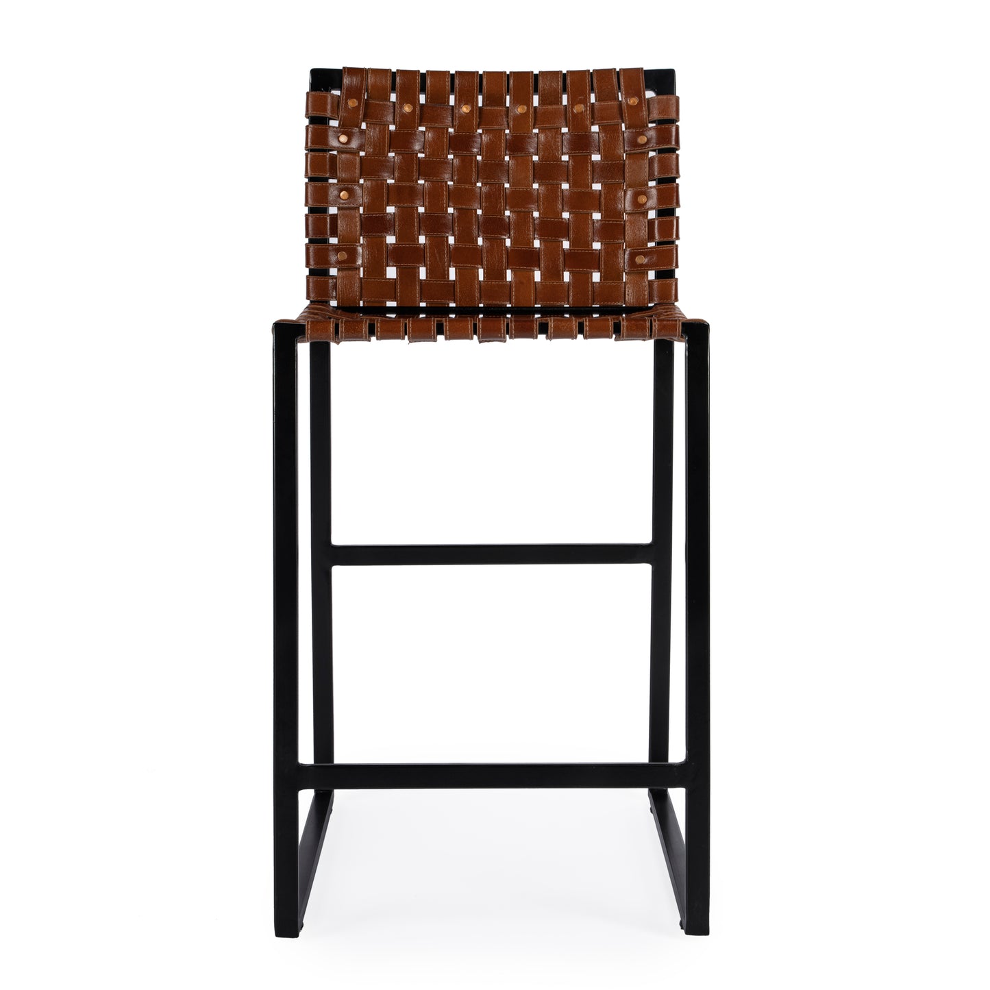 Butler Specialty Company Urban Woven Leather 25" Counter Stool, Medium Brown 5446344