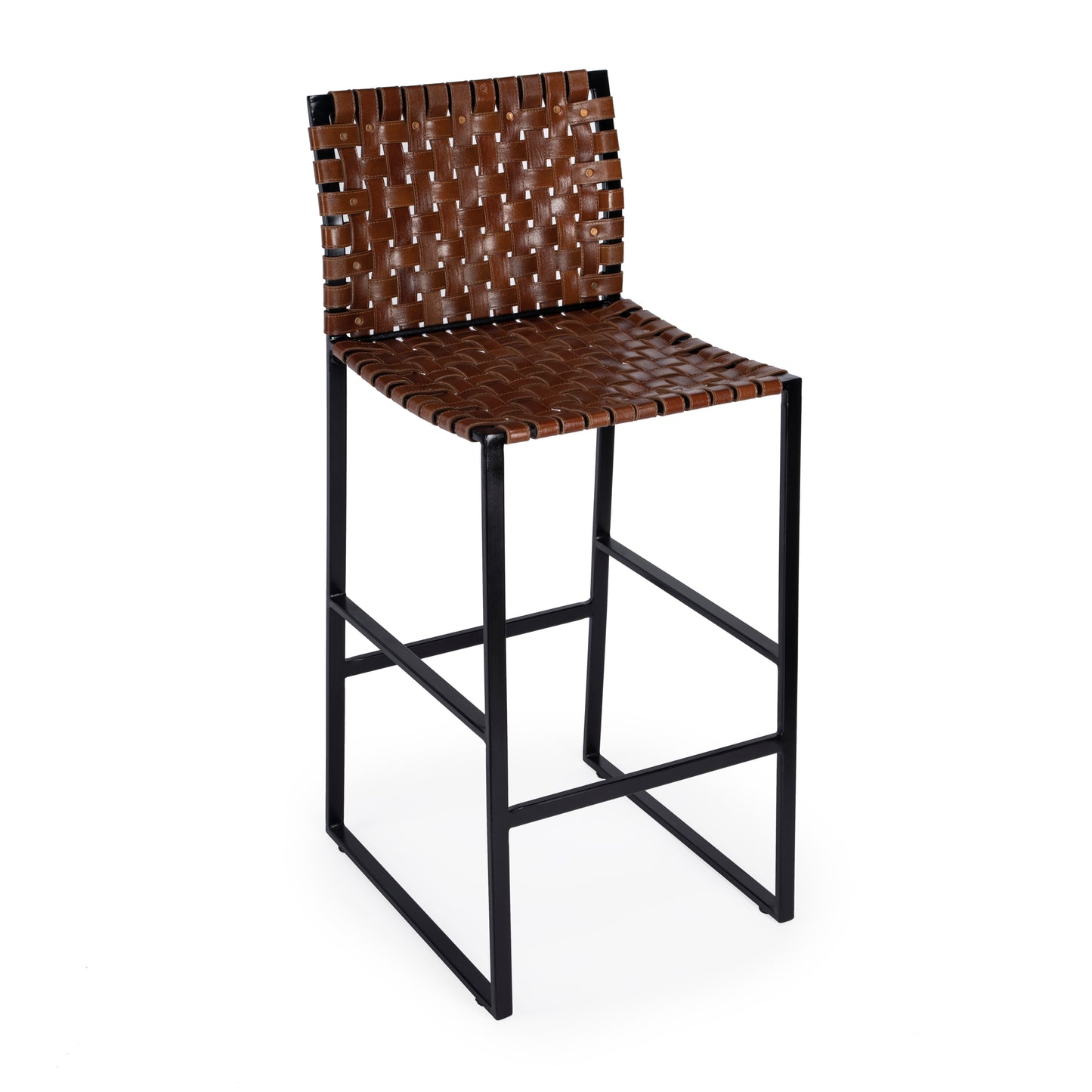 Butler Specialty Company Urban Woven Leather 30" Barstool, Medium Brown 5445344