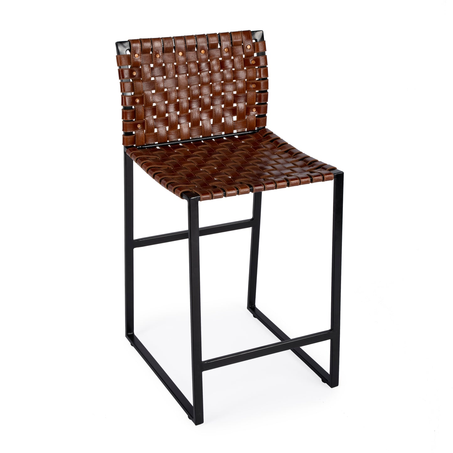 Butler Specialty Company Urban Woven Leather 25" Counter Stool, Medium Brown 5446344