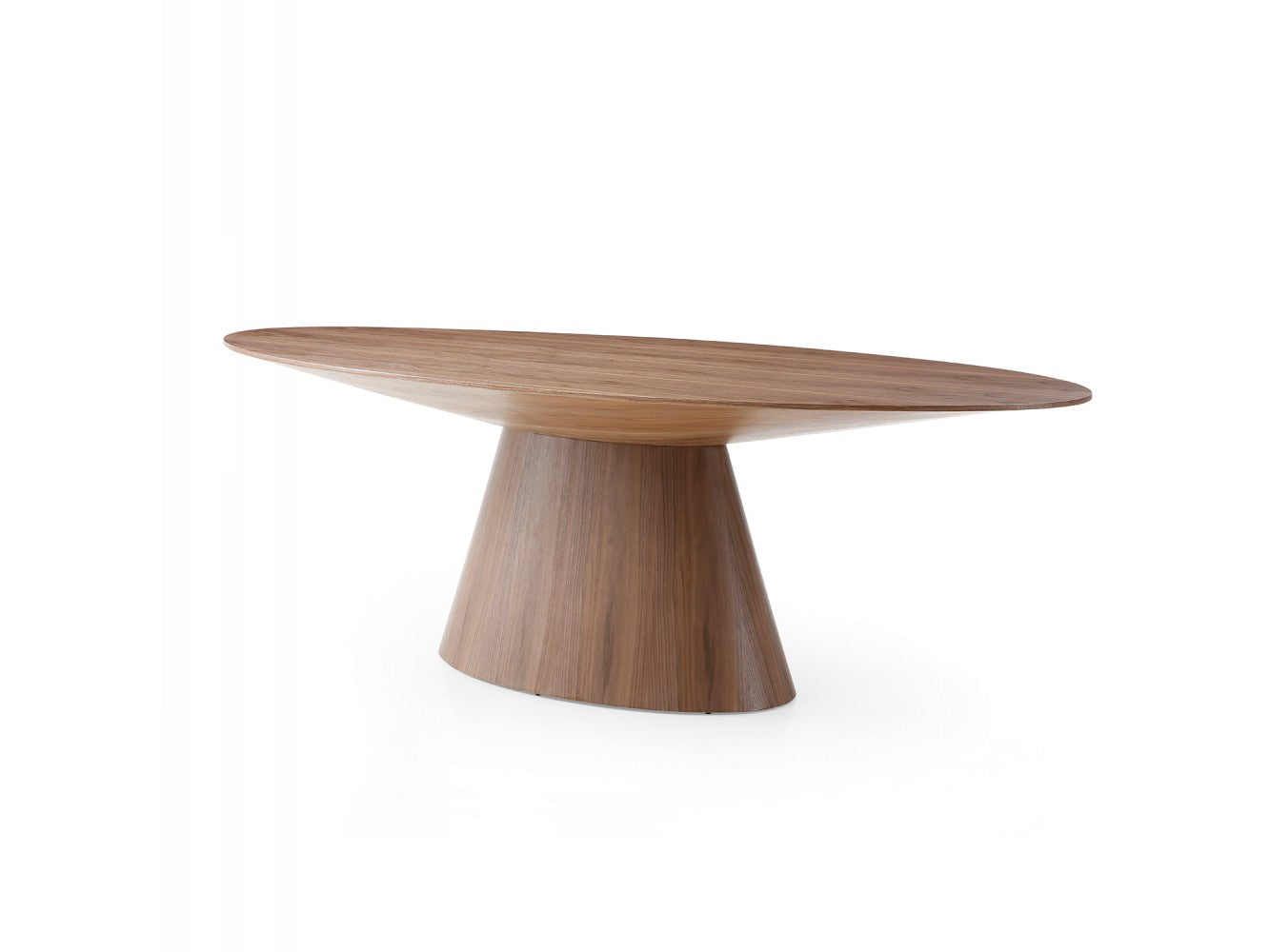 Whiteline Bruno Oval Dining Table, Grey Oak/ Walnut Veneer - GOLD STAR Dining