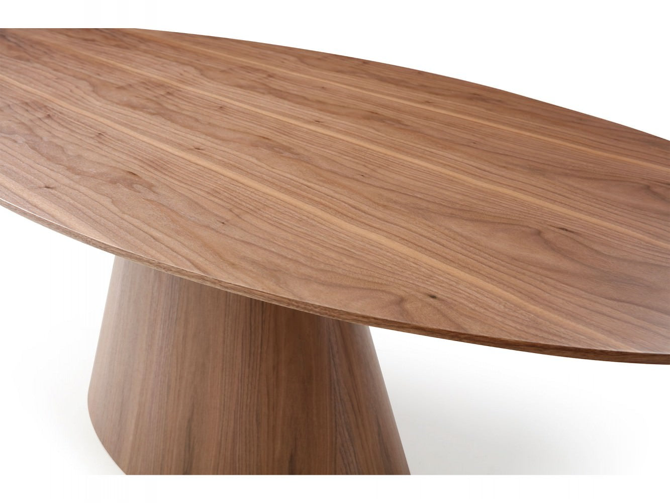 Whiteline Bruno Oval Dining Table, Grey Oak/ Walnut Veneer - GOLD STAR Dining