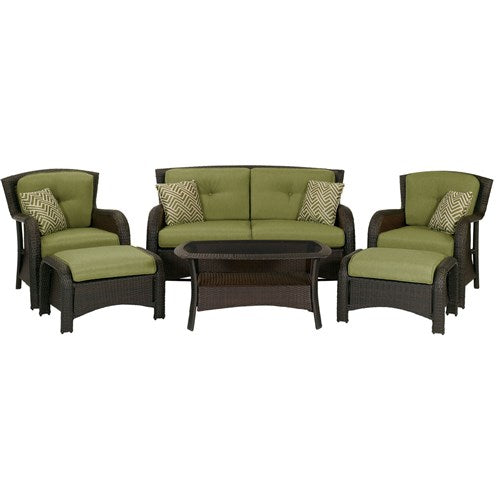 Hanover Strathmere 6-pc Deep Seating Set w/Cushions, Coffee Table STRATHMERE6PC