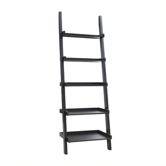 Red Cocoa Colored 5 Shelves Ladder Bookcase