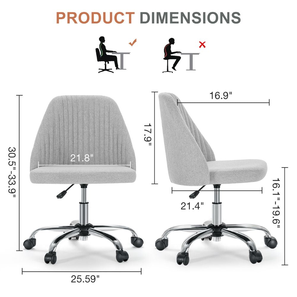 Adjustable Height Ergonomically Designed Swivel Rolling Office Chair