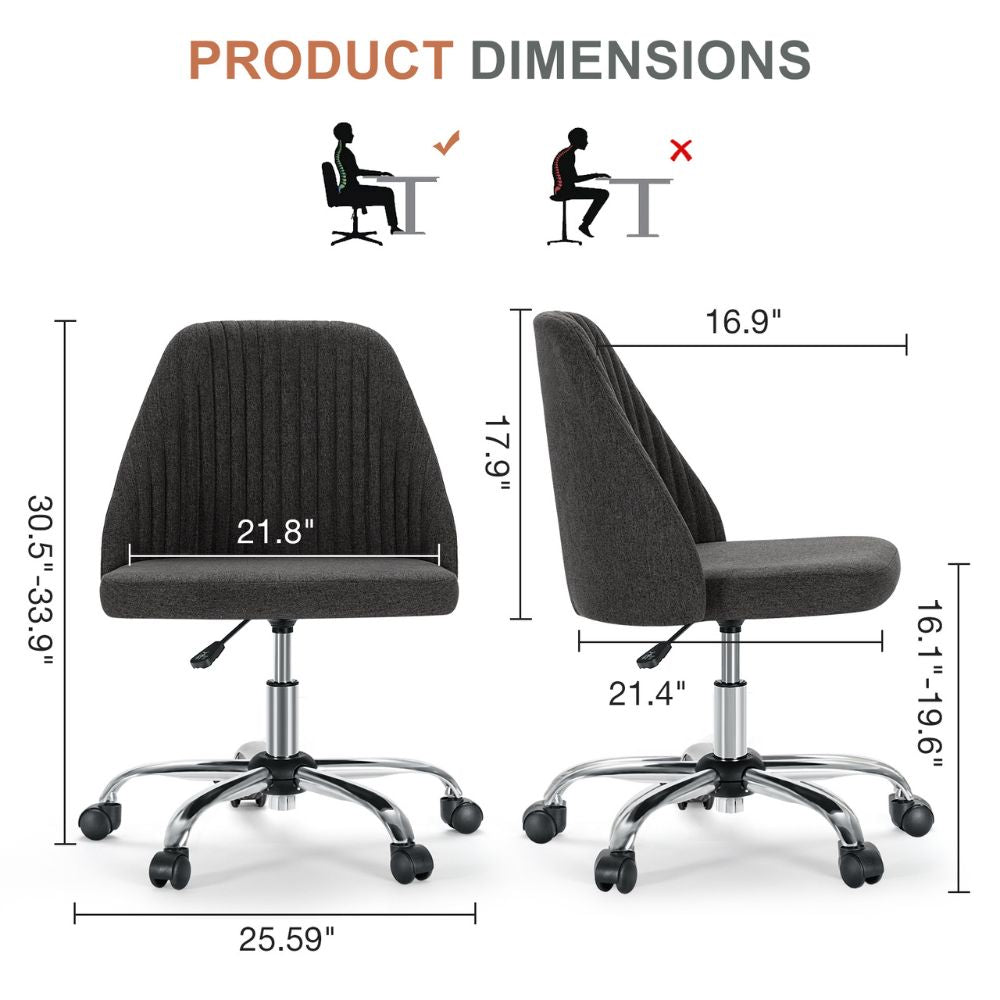 Adjustable Height Ergonomically Designed Swivel Rolling Office Chair