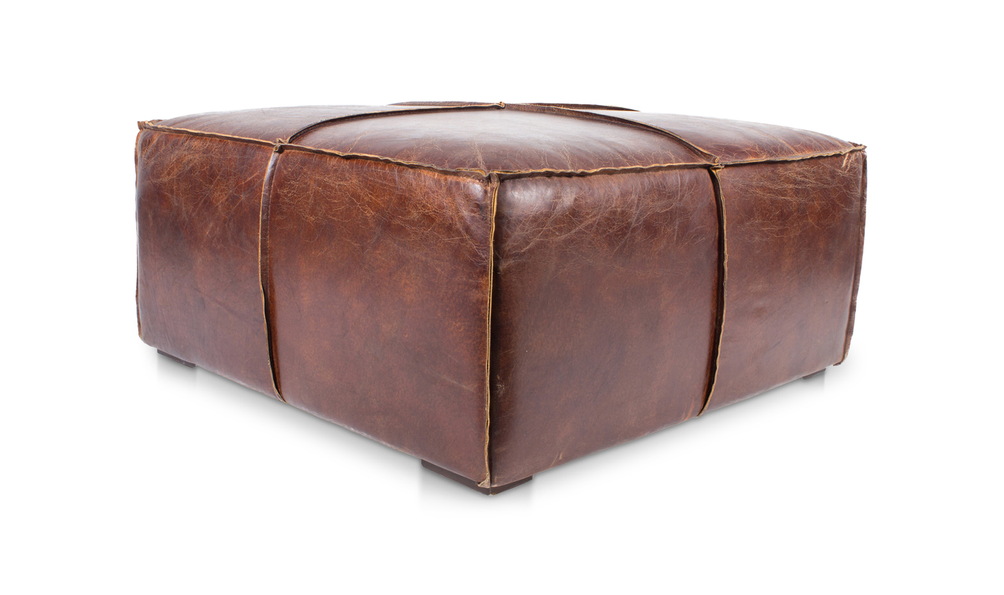 Moe Kapa Ottoman Dark Brown Leather PK-1019-20