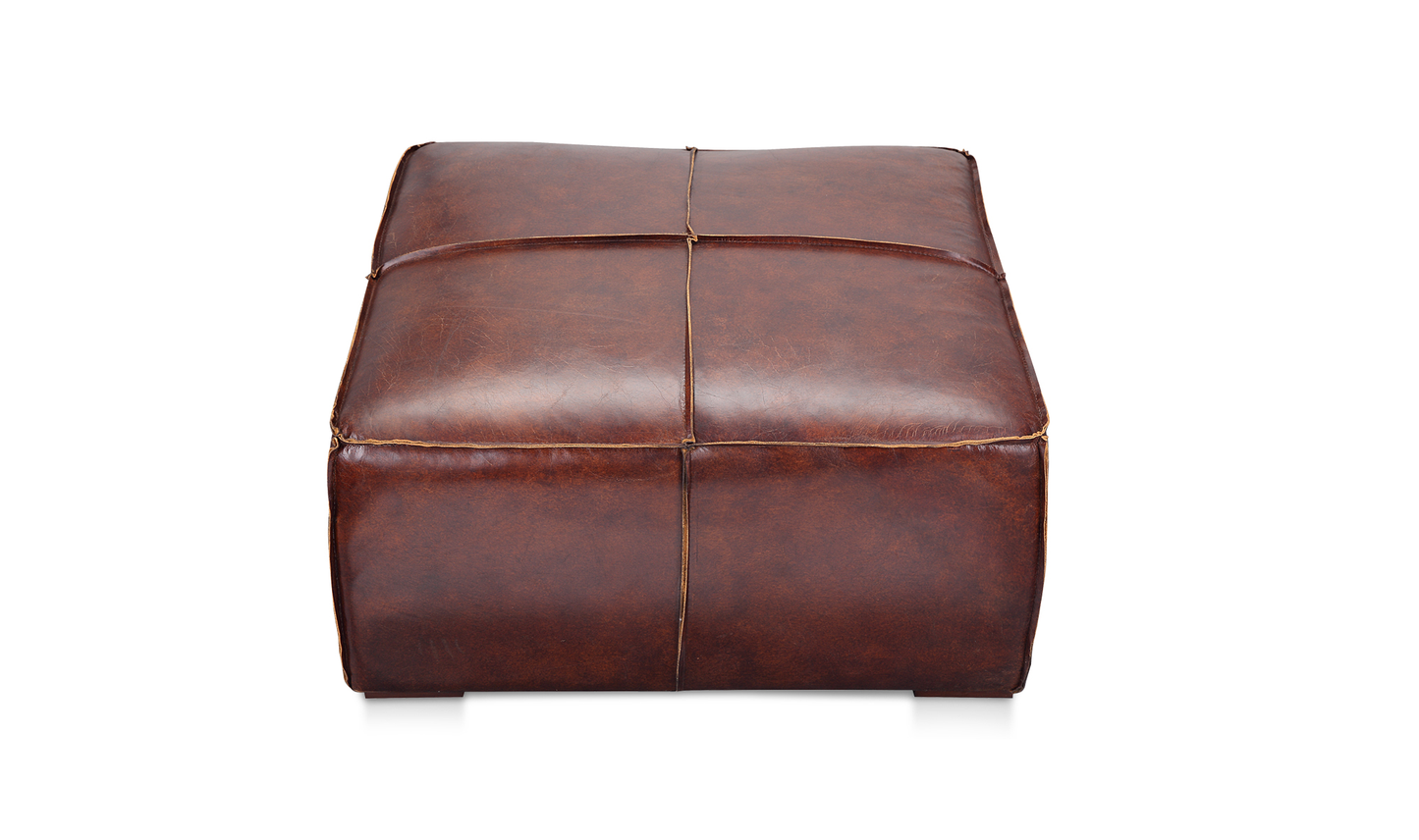 Moe Kapa Ottoman Dark Brown Leather PK-1019-20